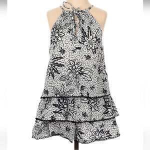 XS Urban Outfitters UO black & white floral tiered layer halter sleeveless dress